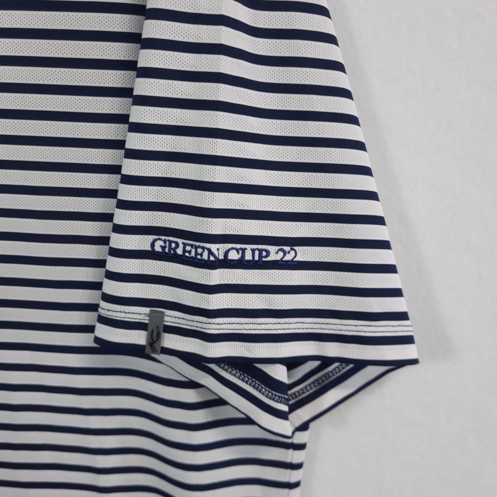 KJUS Luis Stripe Polo Shirt Mens XL Blue White MG60-F00 Short Sleeve Golf - Picture 5 of 16